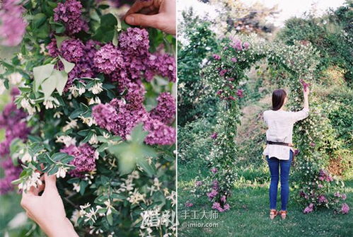 亲手做淡紫色花卉拱门 婚礼上必备用品 图